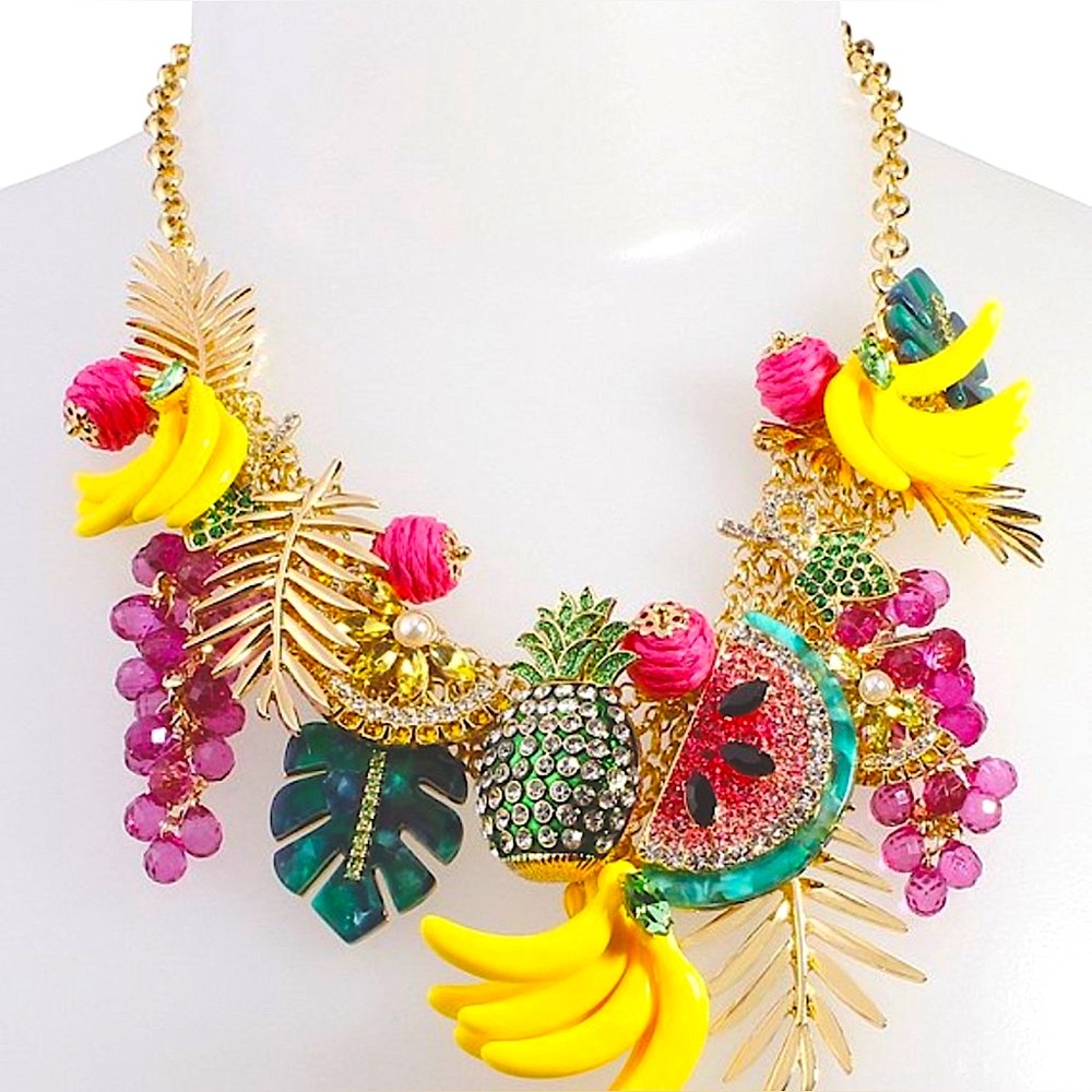 Betsey Johnson Mixed Fruit Statement Necklace